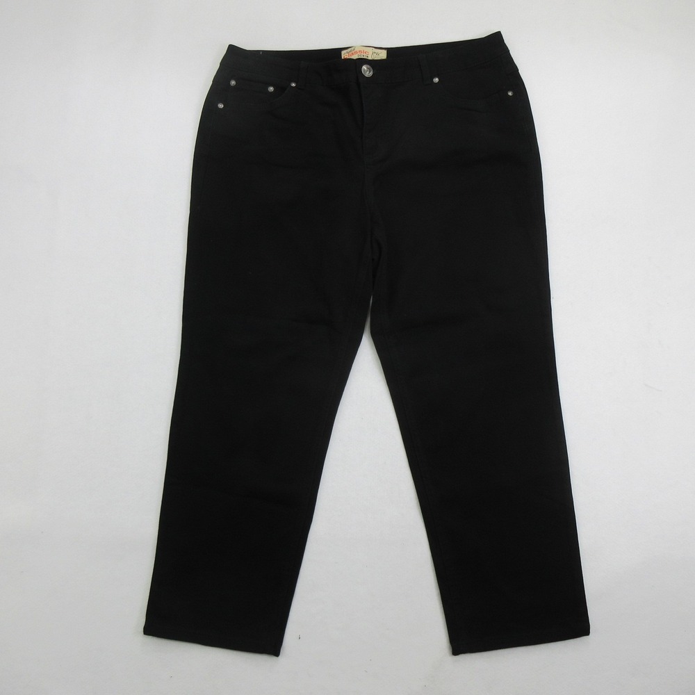 Just My Size Women's Jeans 18W Straight Black Stretch Classic Denim